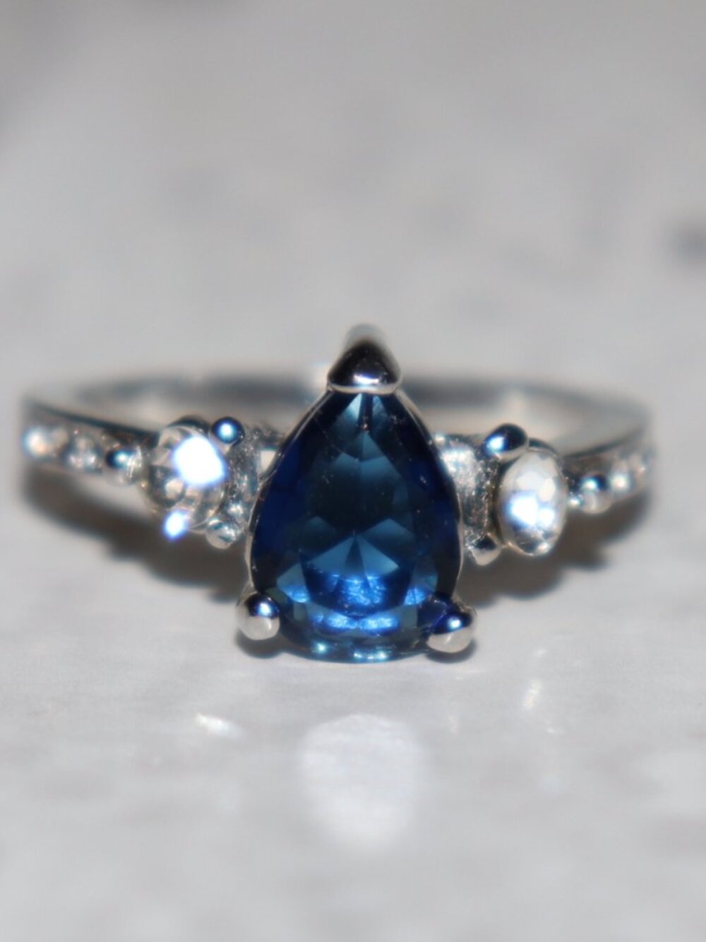 💙 Silver Blue Gemstone Ring · Size 9.5 · NWOT - Picture 2 of 5